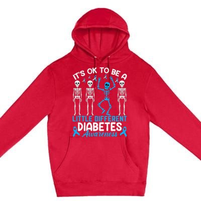 Diabetes Warrior Mom awareness It's Ok To Be Different Premium Pullover Hoodie