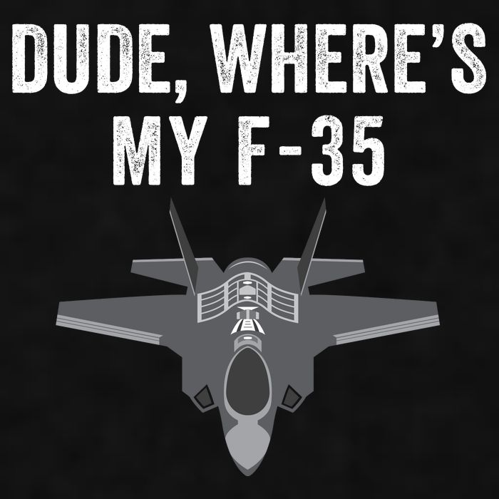 Dude Where’s My F35? Funny Missing F35 Meme Lost Gun Find My F35 Ladies PosiCharge Tri-Blend Wicking Tank