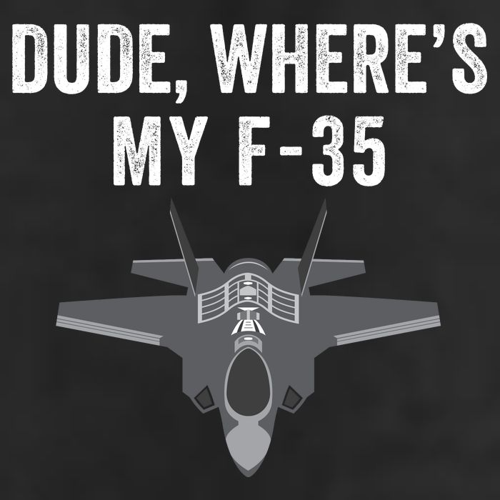 Dude Where’s My F35? Funny Missing F35 Meme Lost Gun Find My F35 7 Panel Mesh Trucker Snapback Hat