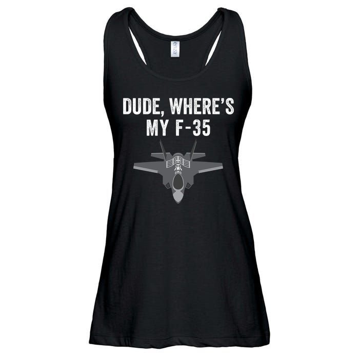 Dude Where’s My F35? Funny Missing F35 Meme Lost Gun Find My F35 Ladies Essential Flowy Tank