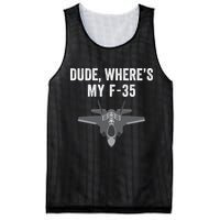 Dude Where’s My F35? Funny Missing F35 Meme Lost Gun Find My F35 Mesh Reversible Basketball Jersey Tank
