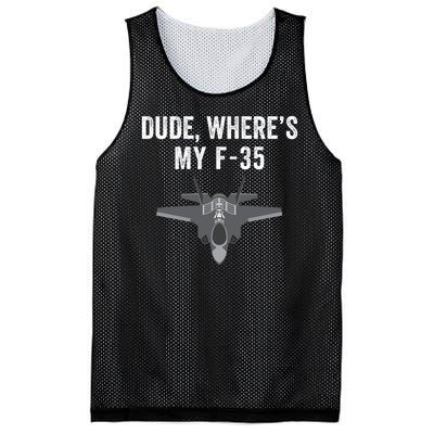 Dude Where’s My F35? Funny Missing F35 Meme Lost Gun Find My F35 Mesh Reversible Basketball Jersey Tank