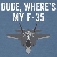 Dude Where’s My F35? Funny Missing F35 Meme Lost Gun Find My F35 Garment-Dyed Sweatshirt