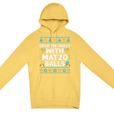 Deck Walls Matzo Balls Ugly Hanukkah Chanukah Premium Pullover Hoodie