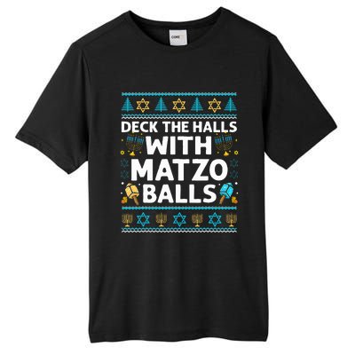 Deck Walls Matzo Balls Ugly Hanukkah Chanukah Tall Fusion ChromaSoft Performance T-Shirt