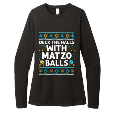 Deck Walls Matzo Balls Ugly Hanukkah Chanukah Womens CVC Long Sleeve Shirt