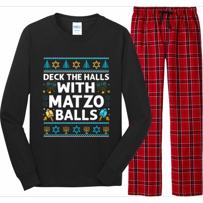 Deck Walls Matzo Balls Ugly Hanukkah Chanukah Long Sleeve Pajama Set