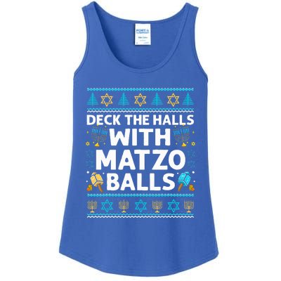 Deck Walls Matzo Balls Ugly Hanukkah Chanukah Ladies Essential Tank