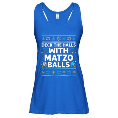 Deck Walls Matzo Balls Ugly Hanukkah Chanukah Ladies Essential Flowy Tank