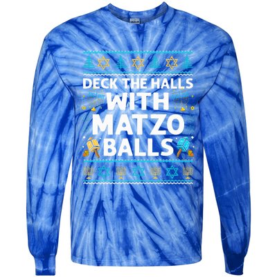 Deck Walls Matzo Balls Ugly Hanukkah Chanukah Tie-Dye Long Sleeve Shirt