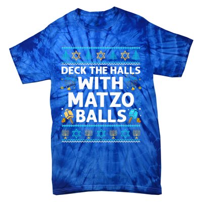 Deck Walls Matzo Balls Ugly Hanukkah Chanukah Tie-Dye T-Shirt