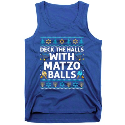 Deck Walls Matzo Balls Ugly Hanukkah Chanukah Tank Top