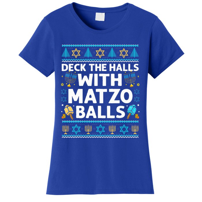 Deck Walls Matzo Balls Ugly Hanukkah Chanukah Women's T-Shirt