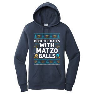 Deck Walls Matzo Balls Ugly Hanukkah Chanukah Women's Pullover Hoodie