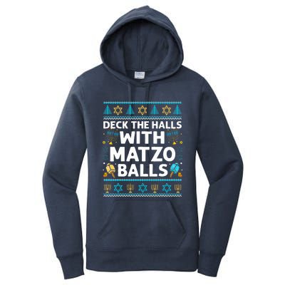 Deck Walls Matzo Balls Ugly Hanukkah Chanukah Women's Pullover Hoodie