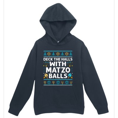 Deck Walls Matzo Balls Ugly Hanukkah Chanukah Urban Pullover Hoodie