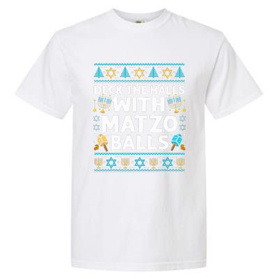 Deck Walls Matzo Balls Ugly Hanukkah Chanukah Garment-Dyed Heavyweight T-Shirt