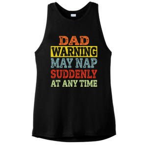 Dad Warning May Nap Suddenly At Any Time Father Gift Ladies PosiCharge Tri-Blend Wicking Tank