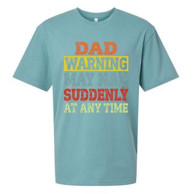 Dad Warning May Nap Suddenly At Any Time Father Gift Sueded Cloud Jersey T-Shirt