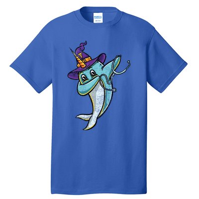 Dabbing Witch Narwhal Nurse Vintage Gift Tall T-Shirt