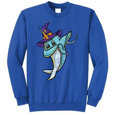 Dabbing Witch Narwhal Nurse Vintage Gift Tall Sweatshirt