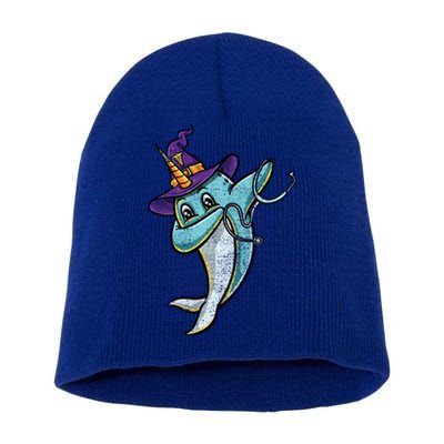 Dabbing Witch Narwhal Nurse Vintage Gift Short Acrylic Beanie