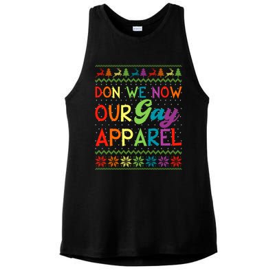 Don We Now Our Gay Lgbt Ugly Christmas Sweater Xmas Meaningful Gift Ladies PosiCharge Tri-Blend Wicking Tank