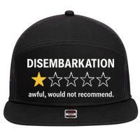 Disembarkation Would Not Recommend 7 Panel Mesh Trucker Snapback Hat