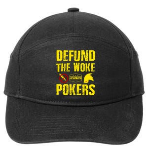 Defund Woke Pokers 7-Panel Snapback Hat