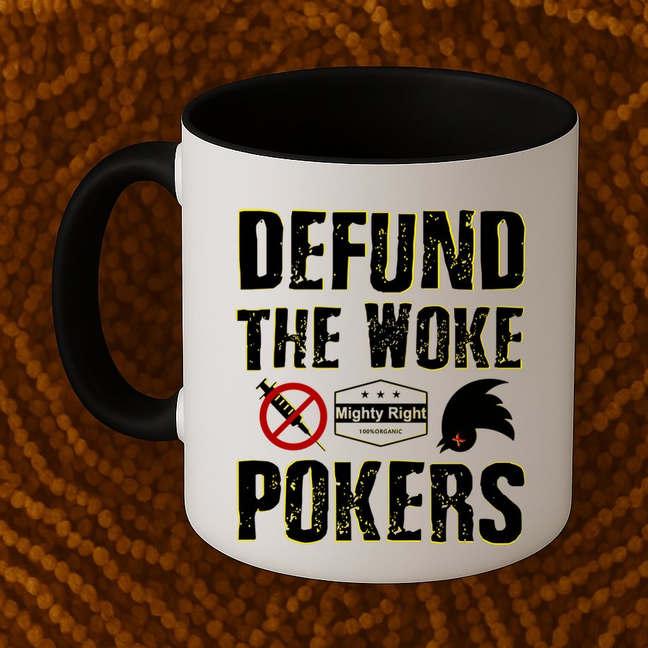 Defund Woke Pokers Mug