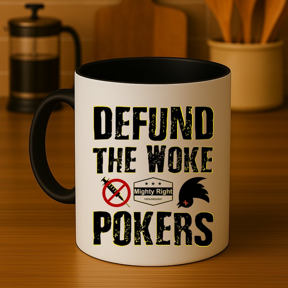 Defund Woke Pokers Mug