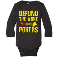 Defund Woke Pokers Baby Long Sleeve Bodysuit