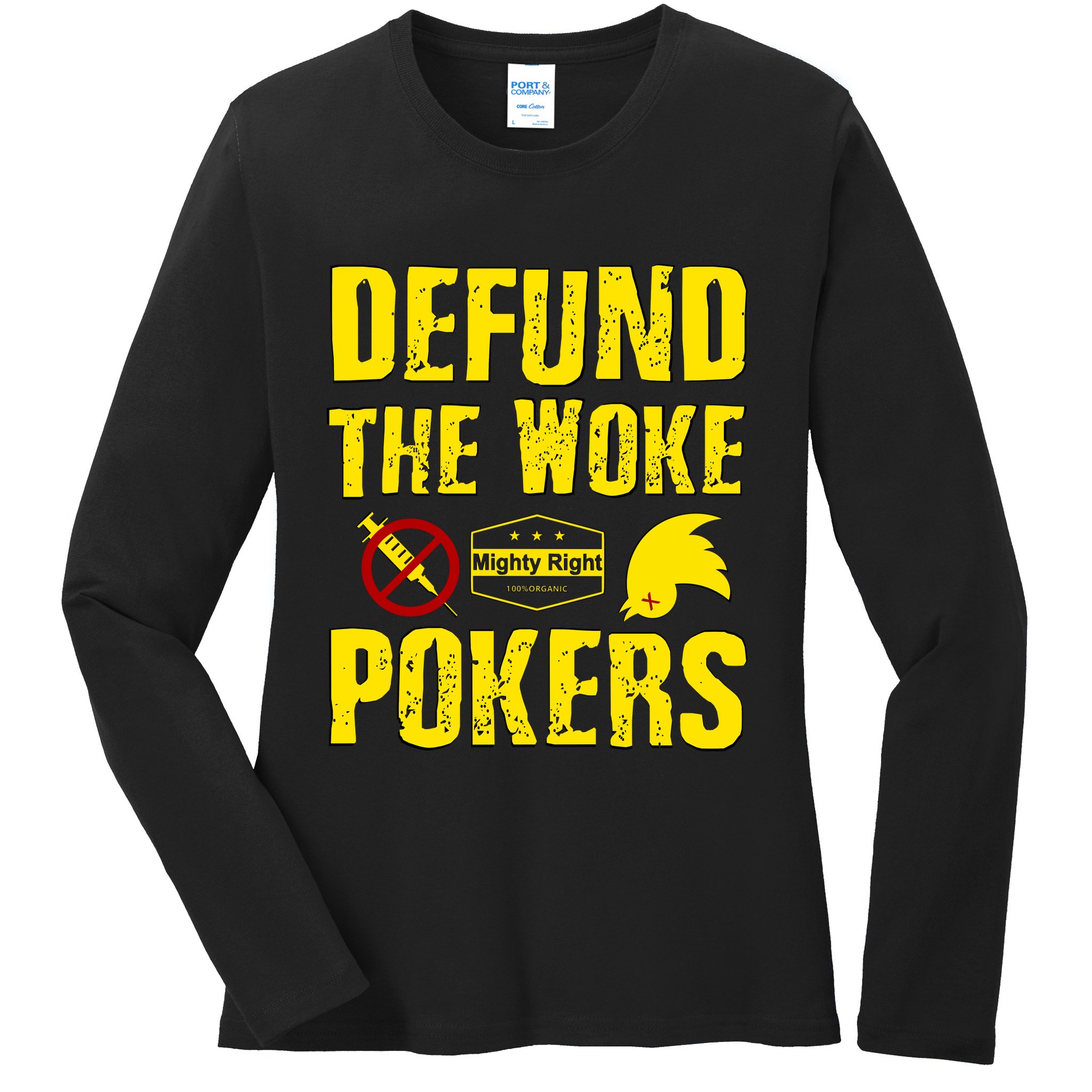 Defund Woke Pokers Ladies Long Sleeve Shirt