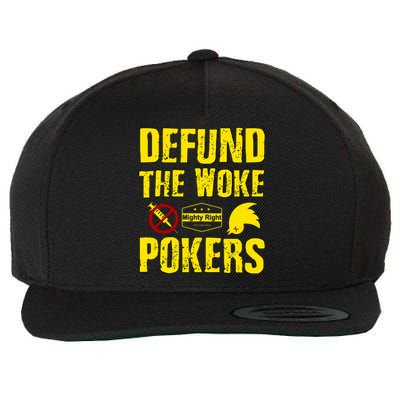 Defund Woke Pokers Wool Snapback Cap