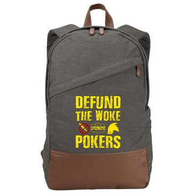 Defund Woke Pokers Cotton Canvas Backpack