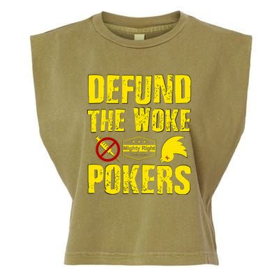 Defund Woke Pokers Garment-Dyed Women's Muscle Tee