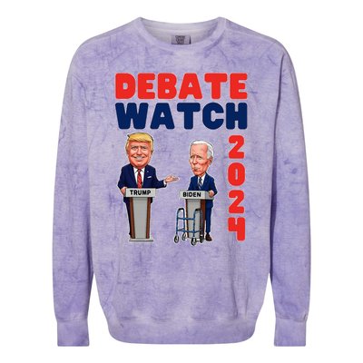 Debate Watch Party 2024 Trump Biden President Election Colorblast Crewneck Sweatshirt