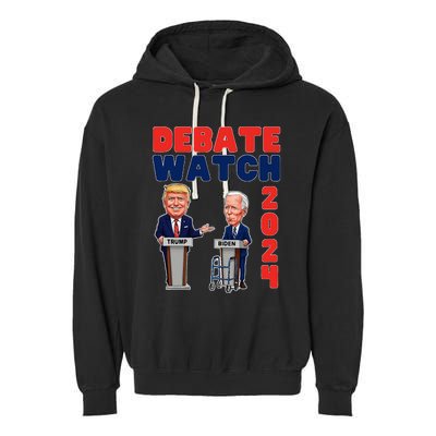 Debate Watch Party 2024 Trump Biden President Election Garment-Dyed Fleece Hoodie