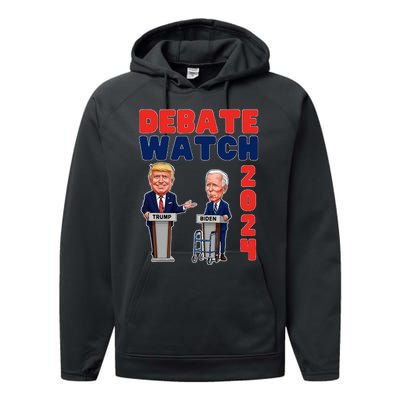 Debate Watch Party 2024 Trump Biden President Election Performance Fleece Hoodie