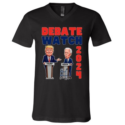 Debate Watch Party 2024 Trump Biden President Election V-Neck T-Shirt