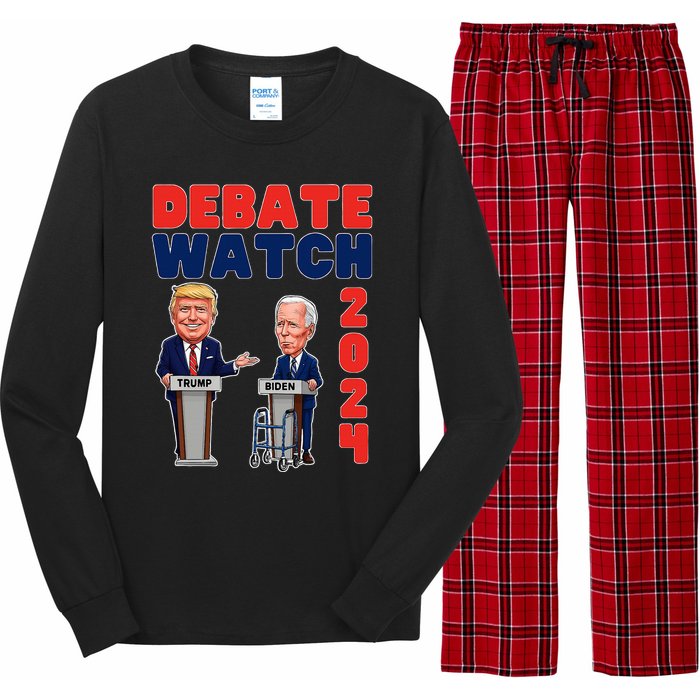 Debate Watch Party 2024 Trump Biden President Election Long Sleeve Pajama Set