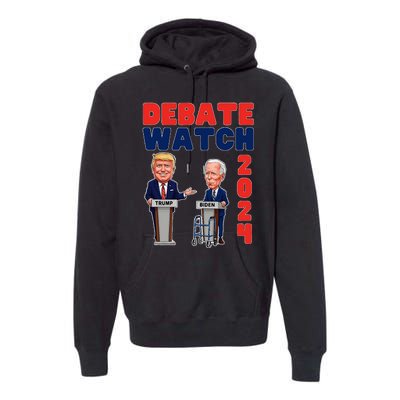 Debate Watch Party 2024 Trump Biden President Election Premium Hoodie