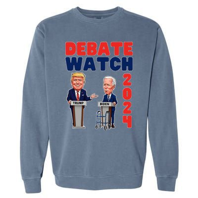 Debate Watch Party 2024 Trump Biden President Election Garment-Dyed Sweatshirt