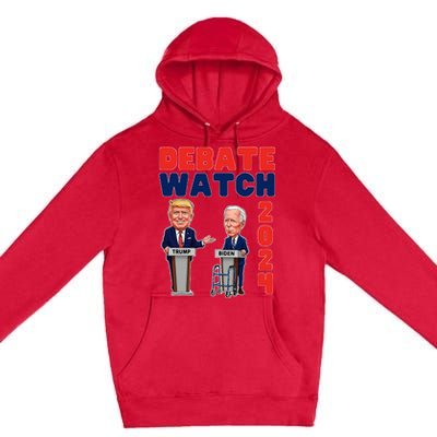 Debate Watch Party 2024 Trump Biden President Election Premium Pullover Hoodie