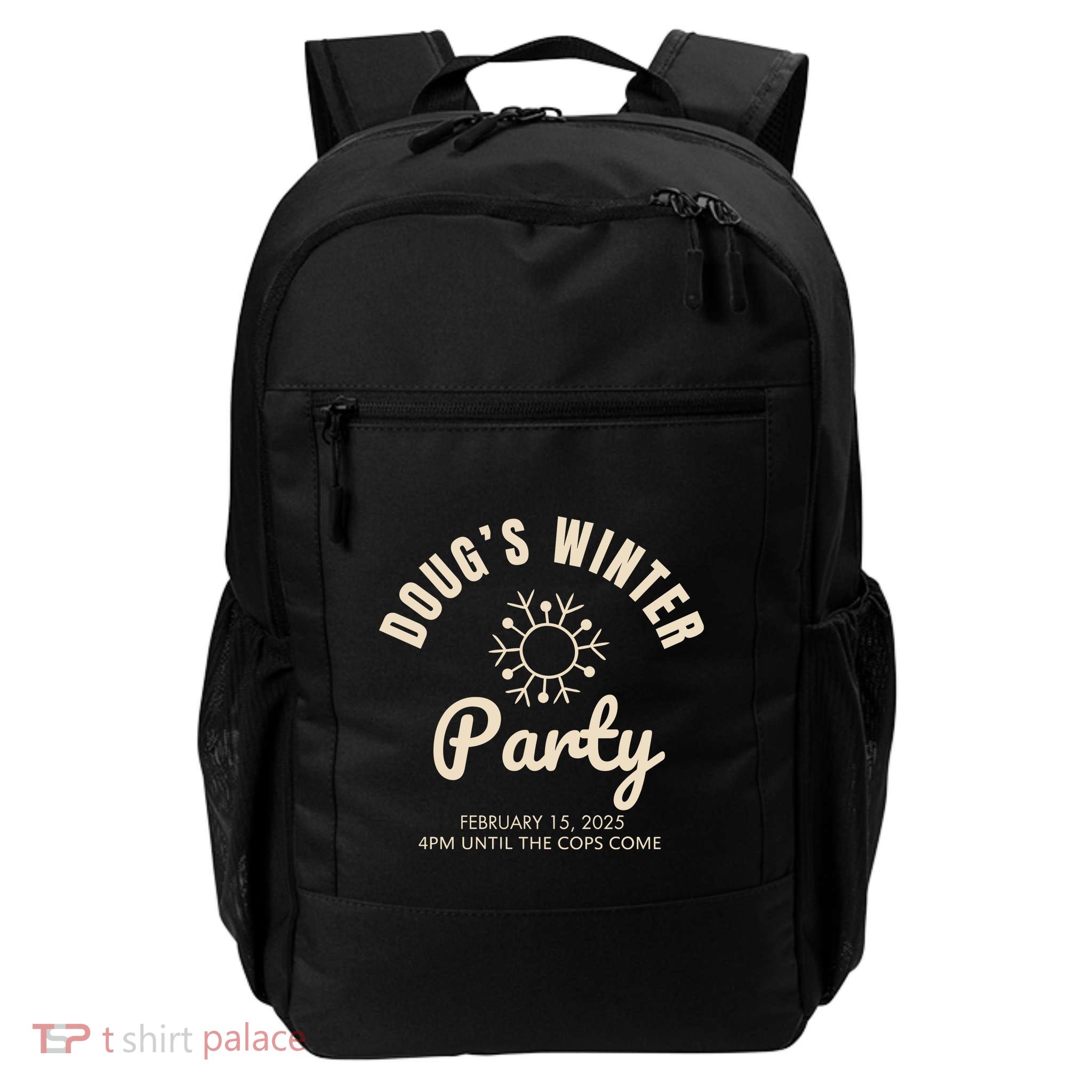 Dougs Winter Party February Invite Winter Party Celebrate Daily Commute Backpack