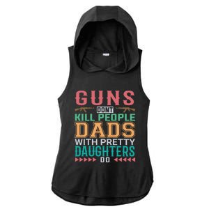 Dad With Pretty Daughters Ladies PosiCharge Tri-Blend Wicking Draft Hoodie Tank