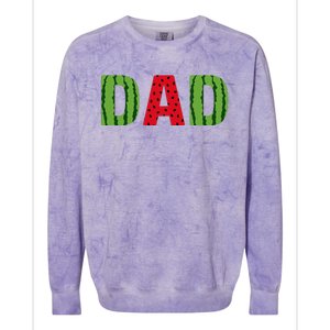 Dad Watermelon Pattern Birthday Summer Fruit Colorblast Crewneck Sweatshirt