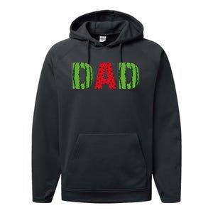 Dad Watermelon Pattern Birthday Summer Fruit Performance Fleece Hoodie