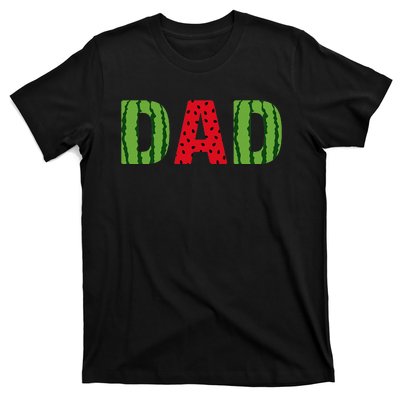 Dad Watermelon Pattern Birthday Summer Fruit T-Shirt