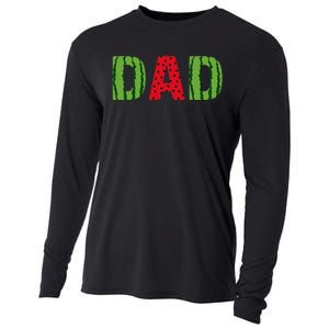 Dad Watermelon Pattern Birthday Summer Fruit Cooling Performance Long Sleeve Crew